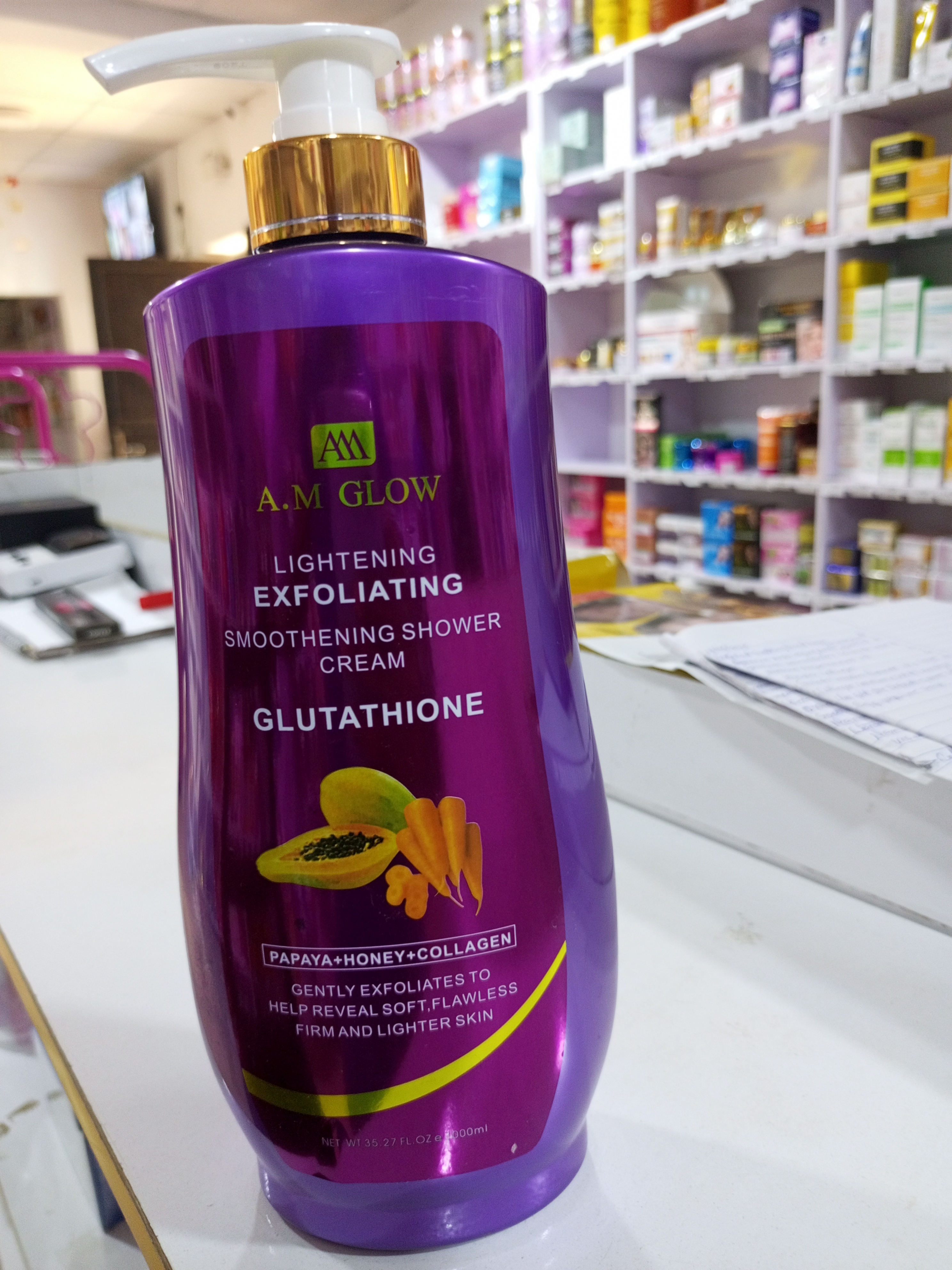 A.M GLOW LIGHTENING EXFOLIATING BODY WASH 1000ML