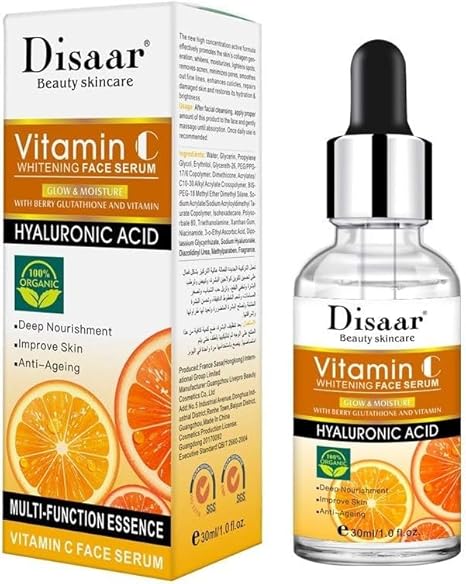 DISAAR VITAMIN C WHITENING FACE SERUM (Hyaluronic Acid) 30ml